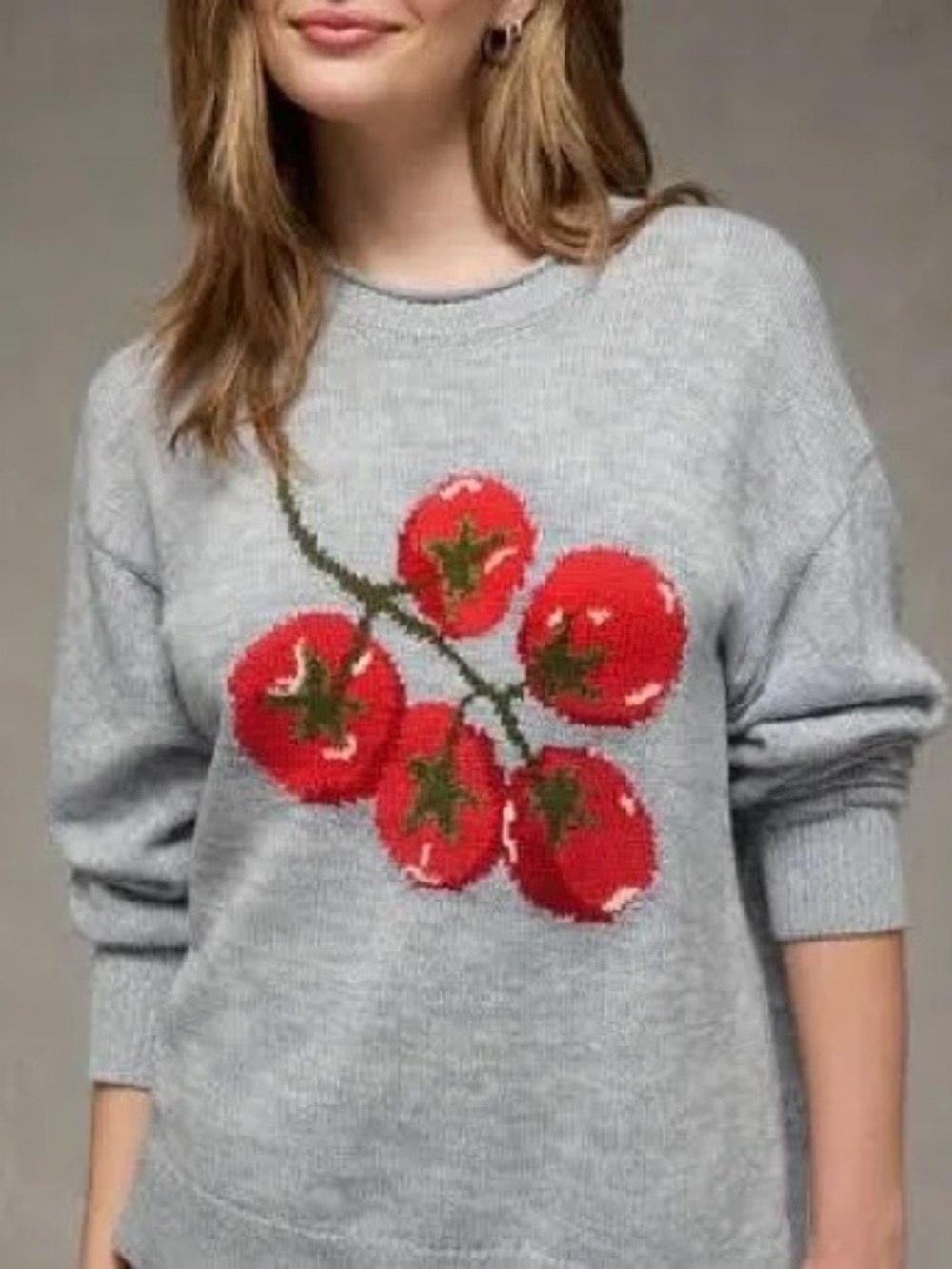 American Eagle Crew Neck Tomato Sweater